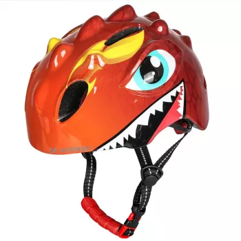 Casque de vélo enfant Wozinsky motif dragon, léger, 50-54 cm - rouge