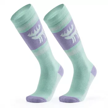 Chaussettes de ski Qunature 037202 taille 43-48 (L/XL) violettes et vertes