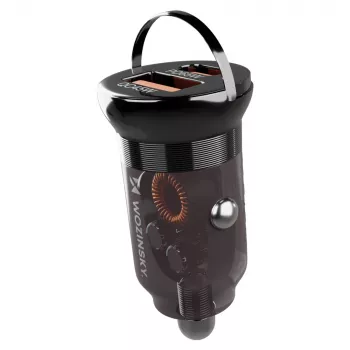 Chargeur de voiture Wozinsky 65 W USB-C PD 65 W / USB-A 45 W QC 3.0 - noir
