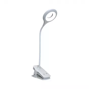 WOZINSKY Lampe de lecture LED sans fil mini avec pince et câble USB-C - Blanc