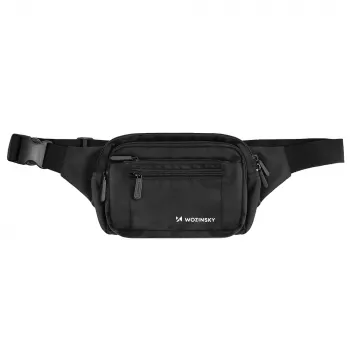 Sac banane / sac à bandoulière unisexe Wozinsky WSB-W1 avec sangle réglable, résistant à l'eau - noir