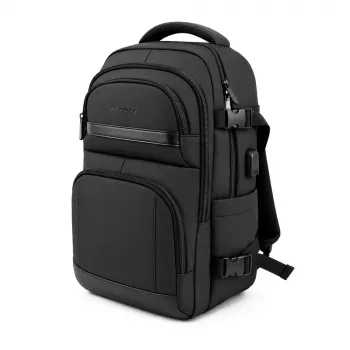 Wozinsky WPW-20L Sac à dos de voyage avec compartiment ordinateur portable jusqu'à 15 pouces, 40x20x25 cm, bagage cabine, 20L - Noir
