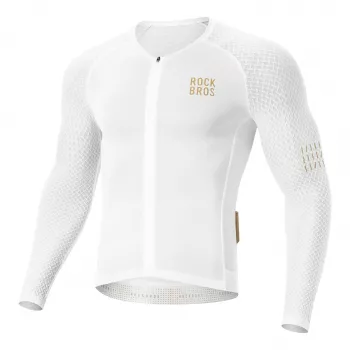 Maillot de cyclisme manches longues ROCKBROS YDCX008 Diamond taille M - blanc