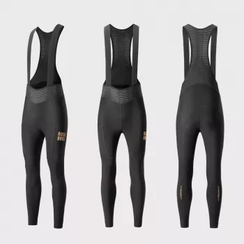 Collant cycliste à bretelles long thermique polaire avec rembourrage ROCKBROS YDCK012-1 homme taille S noir