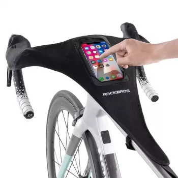Protège-transpiration ROCKBROS D78 avec poche pour téléphone et fenêtre tactile, noir