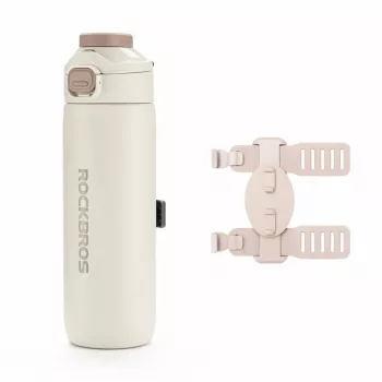 ROCKBROS Gourde isotherme de cyclisme S550H-1 avec sangle magnétique, beige, 550 ml