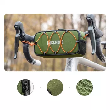 Sacoche de guidon Rockbros TL001 ROAD TO SKY 1,9 L imperméable – verte