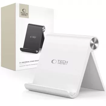 TECH-PROTECT Z1 Support universel pour smartphone et tablette, blanc