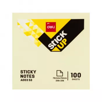 Deli Stick Up Sticky Notes 100 Sheets Yellow 76x76 mm