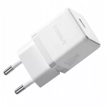 Chargeur USB-C Baseus Palm 1C 20 W avec câble USB-C Baseus Mini White 60 W 1 m - Blanc