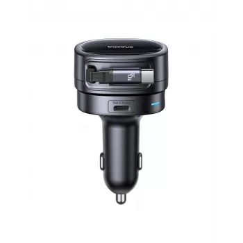 Chargeur de voiture Baseus PrimeTrip VR1 60 W avec câble USB-C rétractable - noir