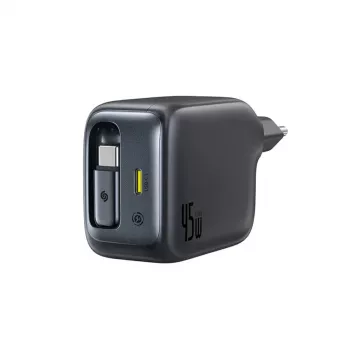 Chargeur de voiture Baseus EnerCore CJ11 45 W avec port USB-C et câble USB-C rétractable - noir