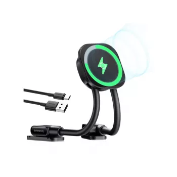 Support de tableau de bord pour voiture Baseus PrimeTrip C03sPro avec chargeur à induction, fixation adhésive, noir