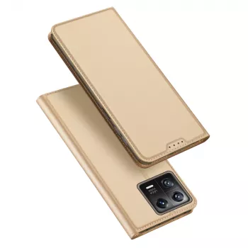 Dux Ducis Skin Pro Flip Case for Xiaomi 13, Wallet with Card Slot and Kickstand, Gold