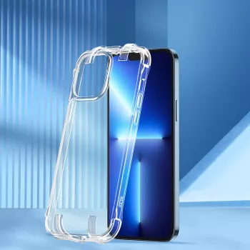 Joyroom Defender Series Armored Case for iPhone 13 Pro with Kickstand and Carabiner Hook, Transparent (JR-BP955)
