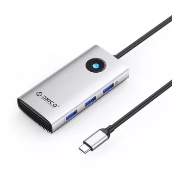 Station d'accueil USB-C ORICO PW11 6-en-1, 3x USB-A 3.0, 1x USB-C PD 100W, 1x HDMI 4K 30Hz, 1x RJ45 2.5G Ethernet, argent