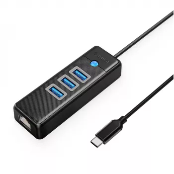Hub USB ORICO PW3UR25-C3 4 ports avec adaptateur Ethernet 2.5G - noir