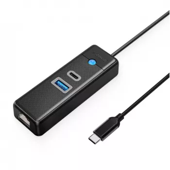 Hub USB-C ORICO PW3UR25-C3 3 ports USB-A 3.0 USB-C 3.0 Ethernet 2.5G 0,15m noir