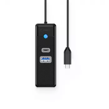 Hub USB-C ORICO PW3UR25-C3 3 ports avec Ethernet 2.5G, 1x USB-A 3.0, 1x USB-C 3.0, câble 1m, noir