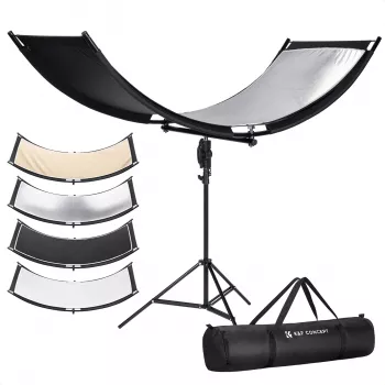 K&F Concept réflecteur incurvé U-Shape 4-en-1 180x60cm avec pied d'éclairage et sac de transport
