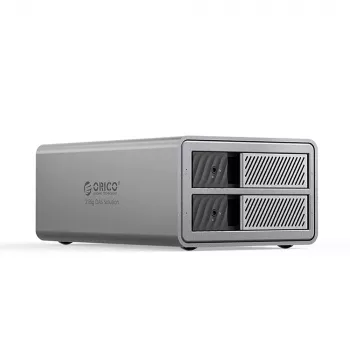 ORICO 9828RU3 Boîtier DAS RAID 2 baies pour HDD/SSD SATA 2,5/3,5 pouces, USB 3.0, gris