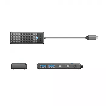 Hub USB-C ORICO PAPW2AC-C3, 2x USB-A 3.0 + 2x USB-C 3.0, noir