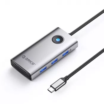 Station d'accueil hub USB-C ORICO PW11-6P 6-en-1 avec 3x USB-A 3.0, 1x USB-C 2.0, 1x HDMI, gris
