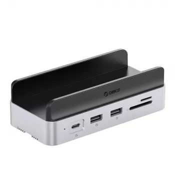 Station d'accueil USB-C ORICO MiniDock 10-en-1 avec boîtier SSD M.2 NVMe/SATA - Argent