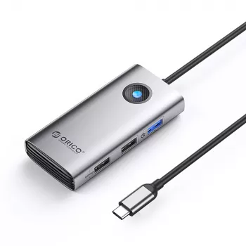 Station d'accueil hub USB-C ORICO PW11-5P 1x USB-A 3.0 + 2x USB-A 2.0 + 1x USB-C PD + 1x HDMI - Gris