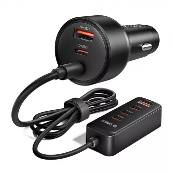 Chargeur de voiture ORICO ChargeClip 108 W avec clip, 2x USB-A + 4x USB-C, noir