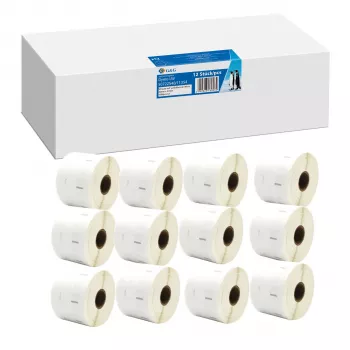 12x étiquettes G&G 32 mm x 57 mm noir sur blanc compatibles avec Dymo 11354 / S0722540