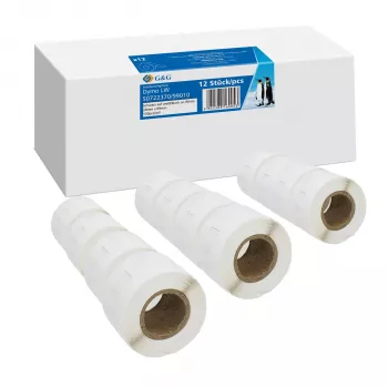 G&G Labels 12 x 130 pièces pour DYMO 99010 / S0722370 - étiquettes thermiques directes blanches 28mm x 89mm