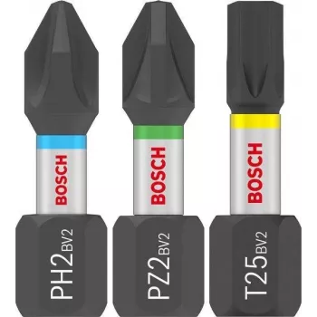 Bosch Coffret d'embouts de tournevis PRO Impact PH2 PZ2 T20 T25 T30 x5 25 pièces (2608521U63)