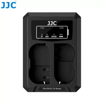 Chargeur double USB JJC pour 2x batteries Nikon EN-EL15 EN-EL15a EN-EL15b EN-EL15c