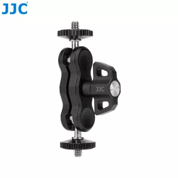 Bras magique JJC MFC-B à col de cygne flexible avec pince pour lampe de moniteur, 2 vis 1/4 inch, noir