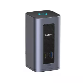 Baseus Nomos NU1 Air Spacemate Station d'accueil USB-C 12-en-1, 2x HDMI 4K@60Hz, 2x DP 4K@60Hz, 2x USB-C, 2x USB-A 5Gbps, 2x USB-A 2.0, RJ45 Gigabit Ethernet, gris