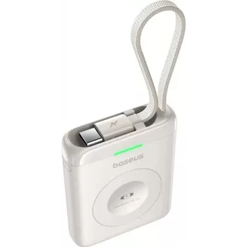 Batterie externe Baseus EnerFill FW11 5 W pour Apple Watch avec câble intégré - blanche