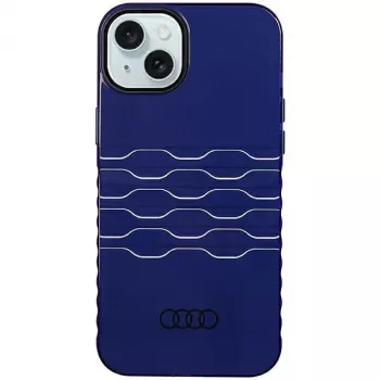 Coque rigide MagSafe Audi IML pour iPhone 15 Plus / 14 Plus 6,7 bleu marine