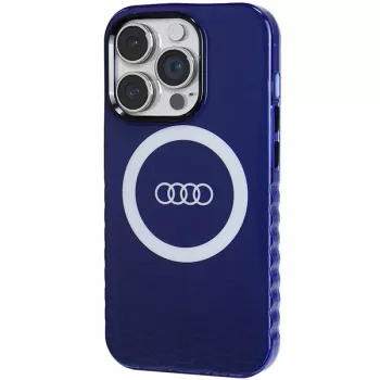Coque rigide MagSafe Audi IML Big Logo pour iPhone 14 Pro 6,1 bleu marine AU-IMLMIP14P-Q5/D2-BE