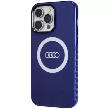 Coque rigide MagSafe Audi IML Big Logo pour iPhone 14 Pro Max 6,7 bleu marine