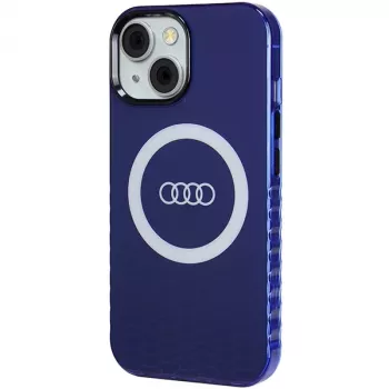 Coque rigide MagSafe Audi IML Big Logo pour iPhone 15 / 14 / 13 6,1 bleu marine