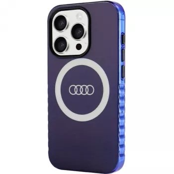 Coque rigide MagSafe Audi IML Big Logo pour iPhone 15 Pro 6,1 bleu marine