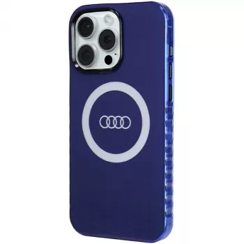 Coque rigide MagSafe Audi IML Big Logo pour iPhone 15 Pro Max 6,7 bleu marine AU-IMLMIP15PM-Q5/D2-BE