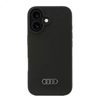 Coque rigide Audi en silicone pour iPhone 16 6,1 pouces - noire AU-LSRIP16-Q3/D1-BK