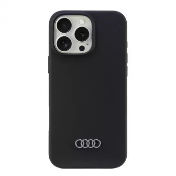 Coque rigide Audi en silicone pour iPhone 16 Pro Max 6,9 pouces noire AU-LSRIP16PM-Q3/D1-BK