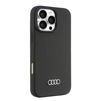 Coque rigide Audi en silicone pour iPhone 16 Pro Max 6,9 pouces noire AU-LSRIP16PM-Q3/D1-BK