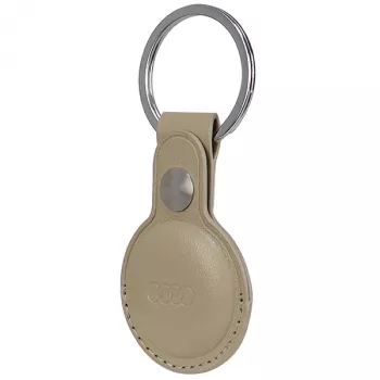Étui AirTag Audi en cuir synthétique beige AU-ATKR-Q3/D1-BG