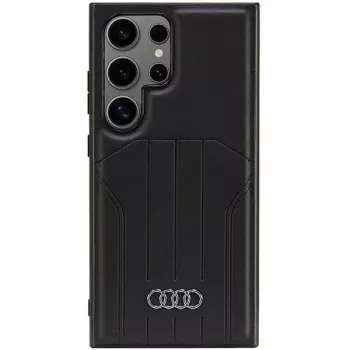 Coque rigide MagSafe AUDI en similicuir pour Samsung Galaxy S24 Ultra, noir