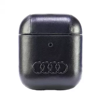 Housse Audi en cuir Big Logo pour AirPods 1/2 noire AU-AP-GT/D3-BK