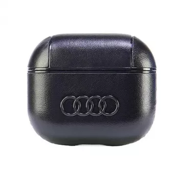 Housse Audi en cuir Big Logo pour AirPods 3 noire AU-AP3-GT/D3-BK